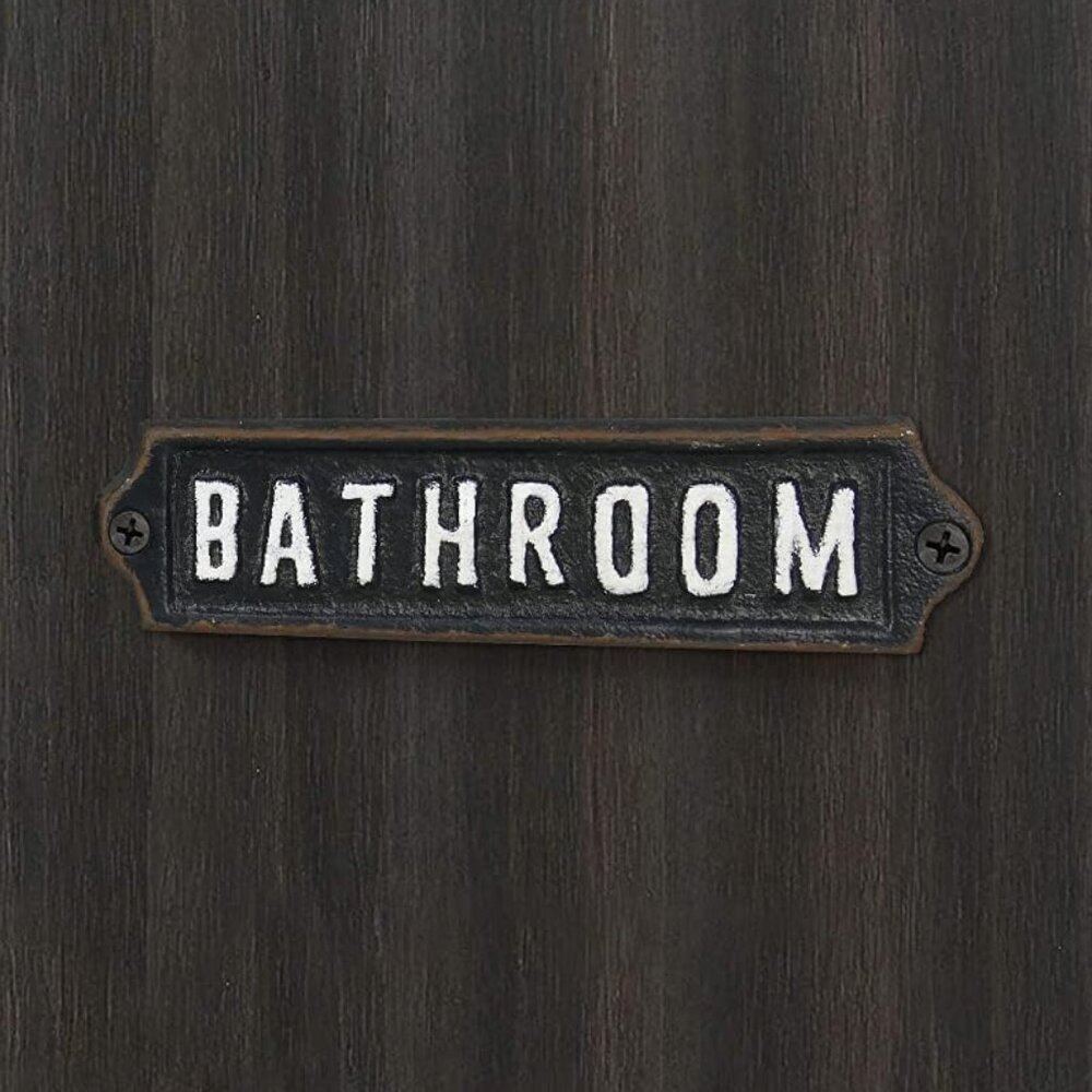 Bathroom Signs Decorative Cast Iron Retro Metal Door Plaque Women Men